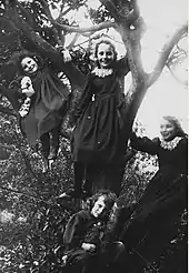 The Olivier sisters in the trees as the Reivilo Tribe