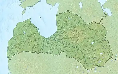 Location of Lake Lubāns in Latvia