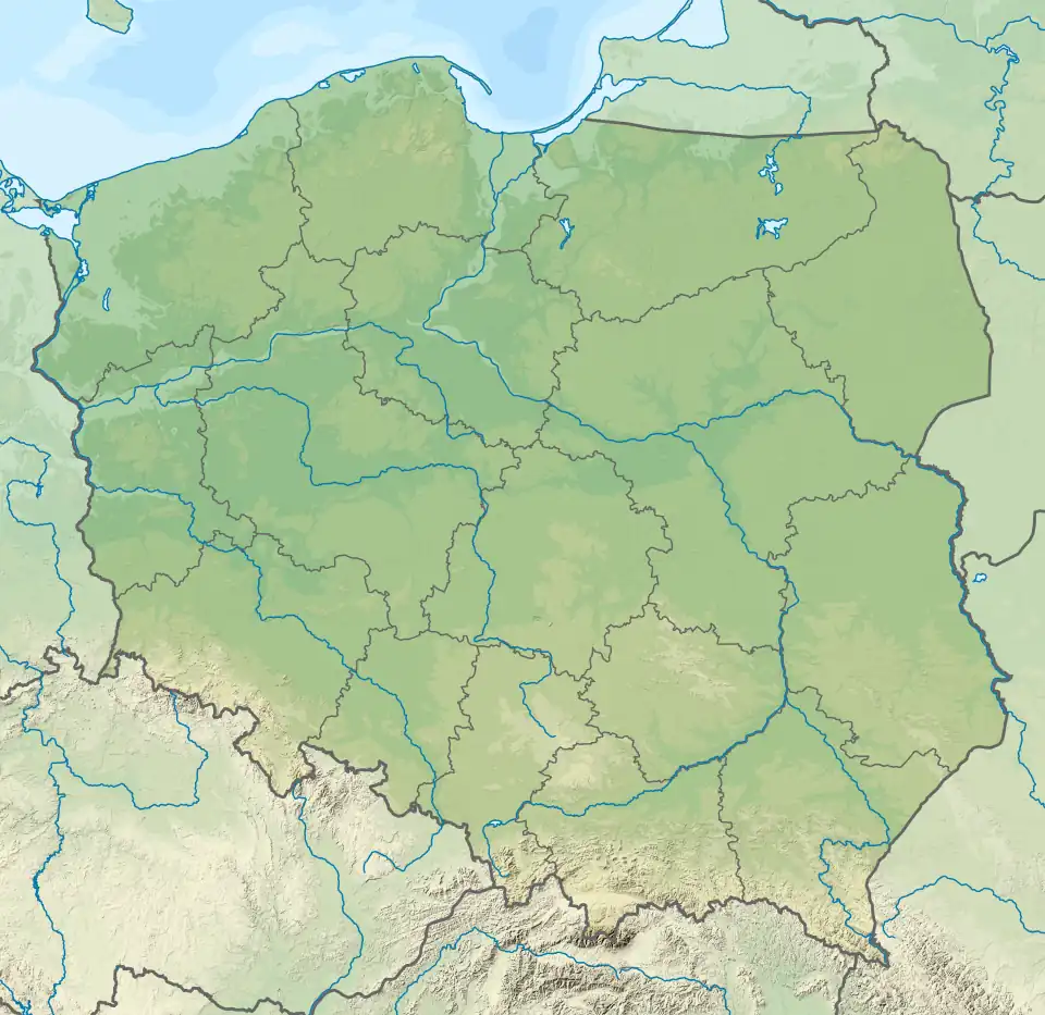 Location of lake in Poland