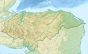 Map showing the location of Cusuco National Park