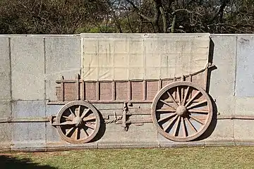 Relief of an ox-wagon on the laager wall