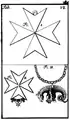 Badges: Knights Hospitaller, (papal) knights of the golden spur (according to Pintér, from 265 AD), and Order of the Dragon (Pintér, 1742. Tab. VII)