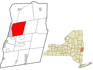 Location in Rensselaer County and the state of New York.