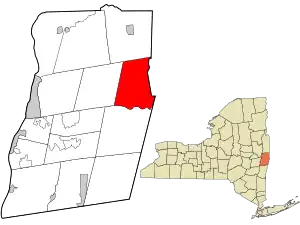 Location in Rensselaer County and the state of New York.