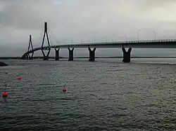 The Replot Bridge on a grey autumn day