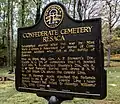 This sign describes the creation of the cemetery