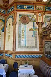 Interior of La Cigale, Nantes, France, designed by Émile Libaudière, and decorated with sculptures by Émile Gaucher and paintings by Georges Levreau, 1895