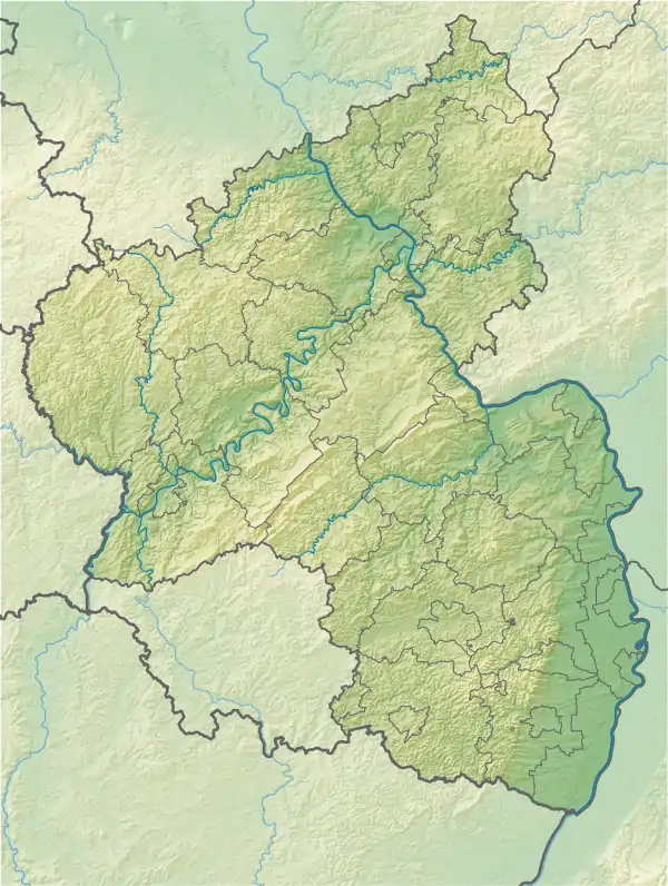 Location of reservoir in  Rhineland-Palatinate.