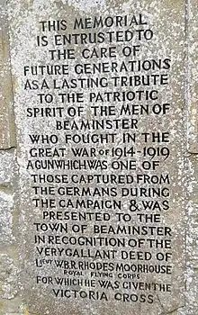 Memorial Stone Beaminster.