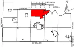 Location of Rice Township, Sandusky County, Ohio