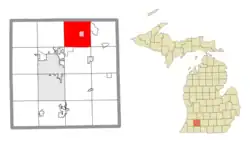 Location within Kalamazoo County and the administered village of Richland