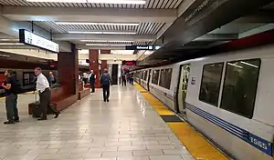 A Richmond-bound train at 12th Street Oakland City Center station, 2018