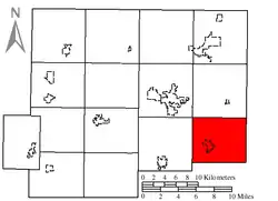 Location of Riley Township in Putnam County