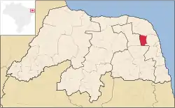 Location in Rio Grande do Norte  state