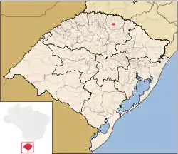 Location in Rio Grande do Sul and Brazil