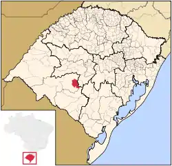 Location of Santa Margarida do Sul in Rio Grande do Sul