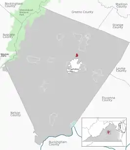 Location of the Rio CDP within the Albemarle County