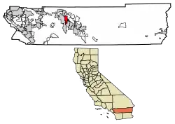 Location of Cathedral City in Riverside County, California.