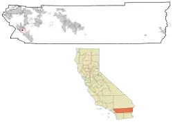 Location in Riverside County and the state of California