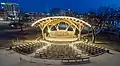 Riverside Park band shell at night