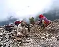 Road workers crushing rocks, Kullu