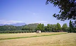 View of Rocca di Manerba del Garda and Monte Pizzocolo from the municipality of Manerba del Garda.