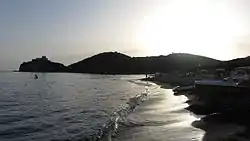 View of the beach of Rocchette at sunset