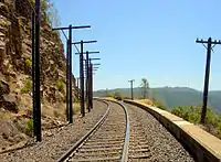 Trackside rock slide detector on the UPRR Sierra grade near Colfax, CA