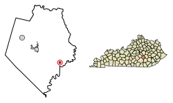 Location of Livingston in Rockcastle County, Kentucky.