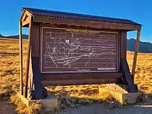 The sign at the summit of Rollins Pass displays four proposed rail tunnel routes through the Continental Divide as alternatives to summiting Rollins Pass; it was the longer Moffat Tunnel that achieved this feat of engineering and was first utilized in February 1928.