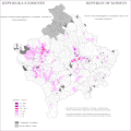 Distribution of Roma, Ashkali and Egyptians in Kosovo by settlements.