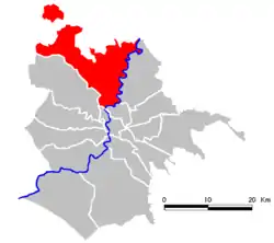 Location of Municipio XV of Rome