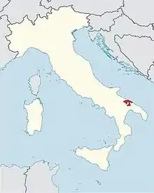 locator map for diocese of Bari