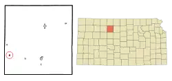 Location within Rooks County and Kansas