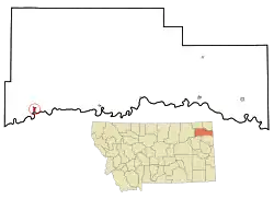 Location of Wolf Point, Montana