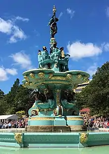 The newly-restored Ross Fountain in West Princes Street Gardens, Edinburgh