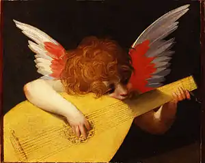 Cherub Playing a Lute, Uffizi