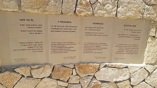 The Red Orchestra memorial in Jerusalem