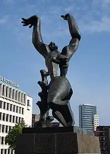 The Destroyed City (De Verwoeste Stad), 1951–53, bronze sculpture in Rotterdam, which is now a registered monument.