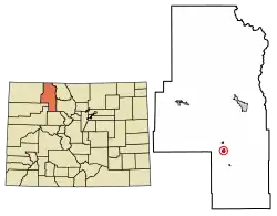 Location of the Phippsburg CDP in Routt County, Colorado.