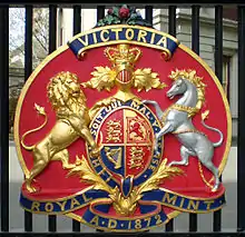 Coat of arms on gates of the Royal Melbourne Mint