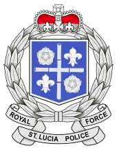 The emblem of the Royal Saint Lucia Police Force featuring the Crown