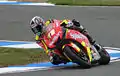 Rubén Xaus, riding the Fortuna Yamaha Tech 3 at the 2005 British Grand Prix. Notice the replacement of the "Fortuna" logo's.