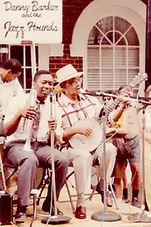 Kermit Ruffins (left) with the late Danny Barker at French Quarter Festival