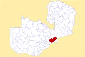 District location in Zambia