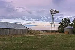 Rural buildings and windmill in Meadow Township