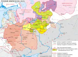 Rus' principalities, Lithuania and the Golden Horde in 1389