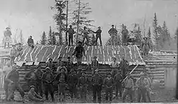 Image 28Loggers at Russell Camp, Aroostook County, ca. 1900 (from History of Maine)