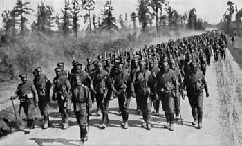 Image 30Russian troops going to the front: Support for the imperial guard being hurried into the fighting line (from Eastern Front (World War I))