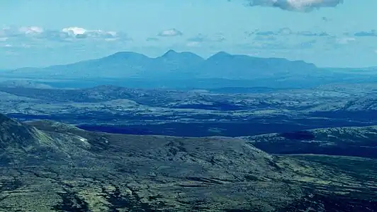 Nordre, Midtre and Søre Sølen seen from Rondeslottet (west)